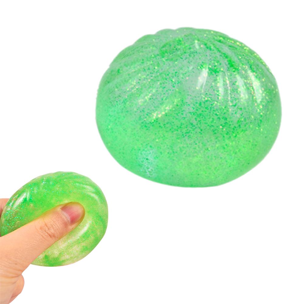 

Clear Bun With Gold Powder Slow Rebound Maltose Toy Transparent Stress Ball Kawaii Decompression Toy Stress Relief For Kids