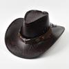 Westlicher Stil Cowboyhut Für Männer Frauen Vintage Kunstleder Breiter Rand Gentleman Cowgirl Jazzkappe Sombrero Hombre
