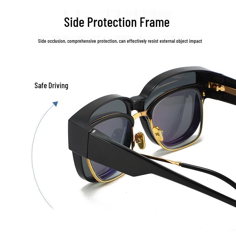 Polarized Myopia Clip-on Sunglasses for Men & Women - Stylish Oversized Frame for Driving