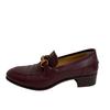 Sherry Line Leather Horsebit Loafers Wine-red Leather Used
