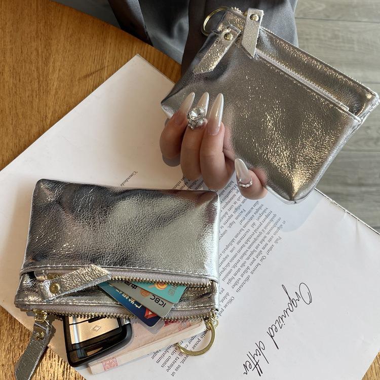 Multifunctional Mini Leather Wallet: Crackle Pattern Card & Key Holder