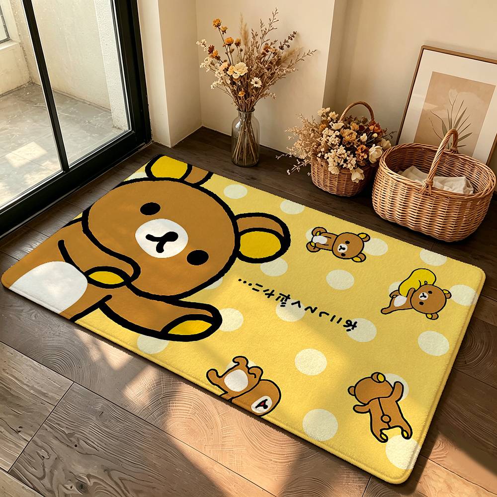 Cartoon-N-rIlakkumas Kawaii Carpet Bathroom Anti-slip Mat Door Mat Home Decoration Mat Entrance Door Mat Scratch-resistant Door