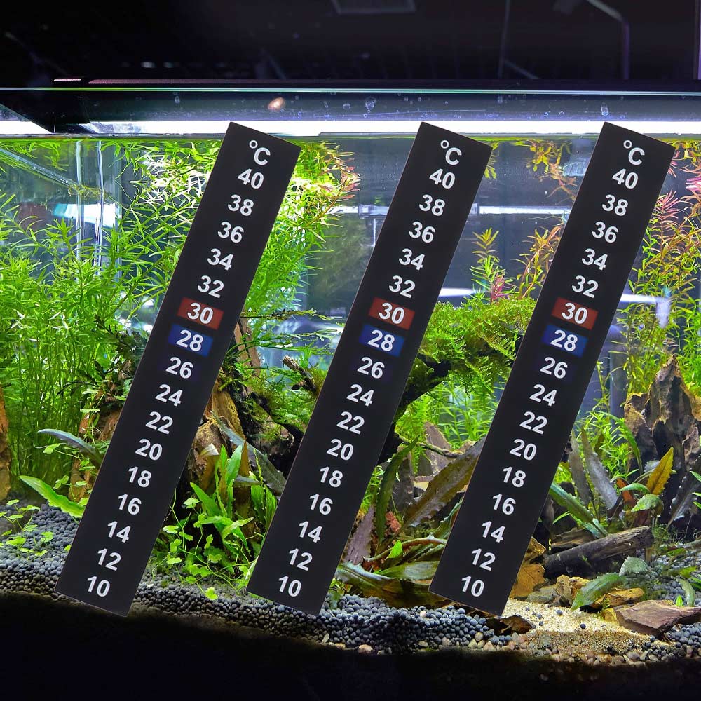 8pcs 10℃ to 40℃ Temperature Sensing Stickers Self Adhesive Liquid Crystal Fish Tank Thermometer Black Temperature Sensor