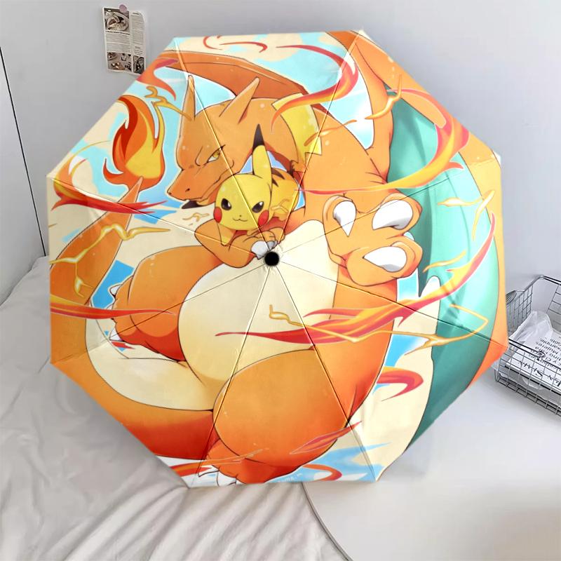 

Pokémon pattern, automatic folding umbrella, portable and foldable design, 8 ribs, a Christmas or birthday gift.