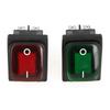 4 Pcs  Set Black Waterproof 4 Pin 2 Position On OFF Red Green Lamp Rocker Switch