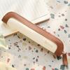 2pcs Personalized Vegan Leather Pen Case Customized Name Color Blocked Pencil Case with Zipper Label Hot Stamping And Pencil Storage Office Stationery