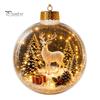 Seasonal Decorative Gifts Light Up Christmas Scene Ball Ornament with Warm LED Glowing Holiday Story for Clear Acrylic Hanging Balls Tree Decor
