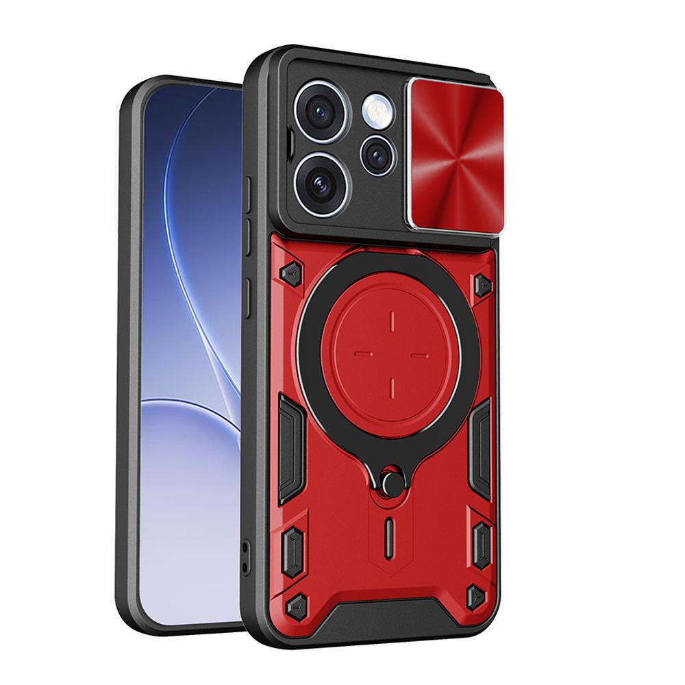Slide Lens Cover for OPPO Reno 15 Pro Global Case Armor Magnetic Ring Holder Protection Phone Cover Capa
