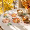 Thanksgiving Holiday Table Placemat Pumpkin and Maple Leaf Pattern Printed Dining Mat 45x30cm for Seasonal Table Decoration