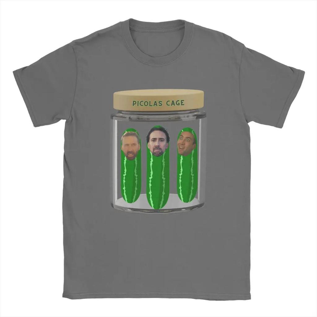 Herren-T-Shirt mit Nicolas-Cage-Motiv, Baumwoll-Top, lustiges Kurzarm-T-Shirt mit Rundhalsausschnitt, Geburtstagsgeschenk