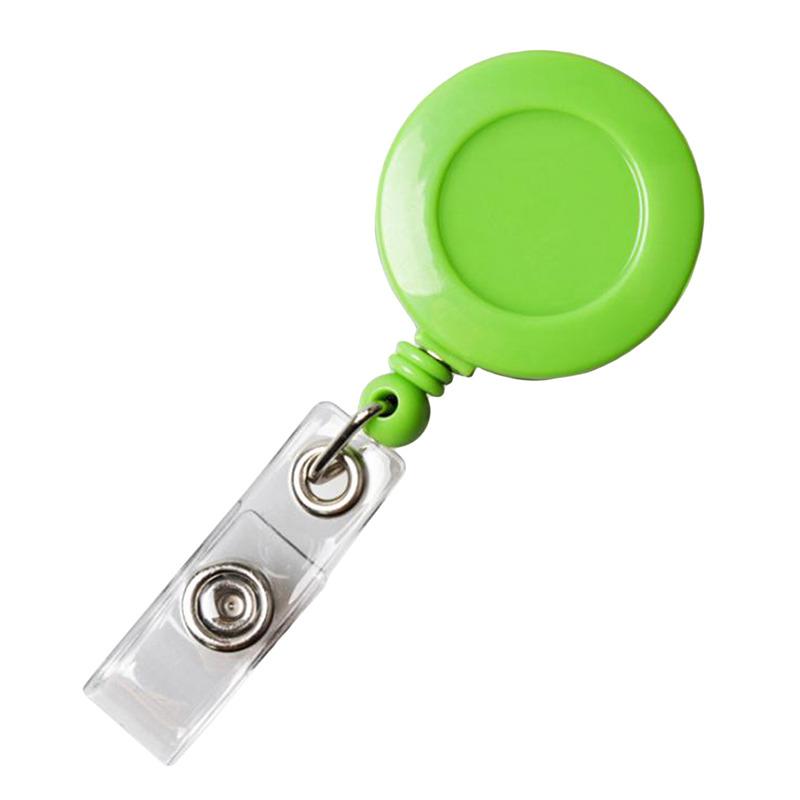 Solid Color Horizontal Vertical Employee Staff ID Work Card Cover with Retractable Badge Reel Lanyard Badge Pass Bus Card Holder