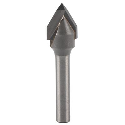 Broca para Router Tipo V 60 Grados Acero al Carbono 45# Vástago de 6mm con Cabeza de Aleación Herramienta para Carpintería(60 Grados