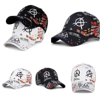 Baseballkasket Hat Farverigt Graffiti Print Forår Sommer Efterår Punk Hip hop Rock Justerbar Unisex Mænd Kvinder Udendørs Afslappet Bomuld Snapback