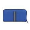 Used 11569 Saffiano Stripe Round Zip Wallet 2ML317 7940 Gray Zip Around Logo Metal Blue Unisex from Japan AUTHENTIC