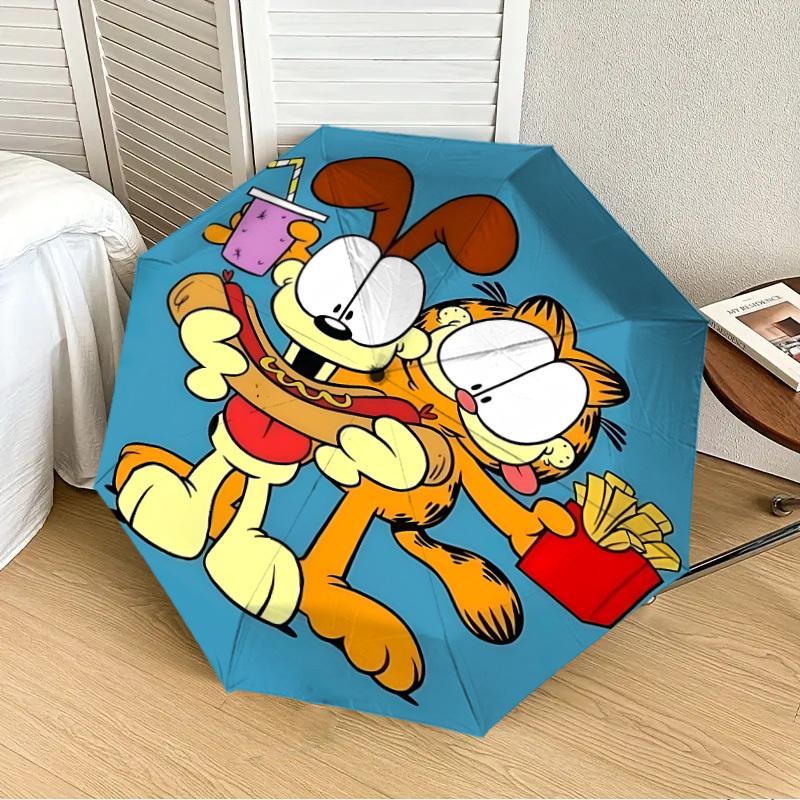 1pc Garfield Automatic Open/Close Umbrella, Lightweight Design for Everyone,Durable Canopy Yy251014047