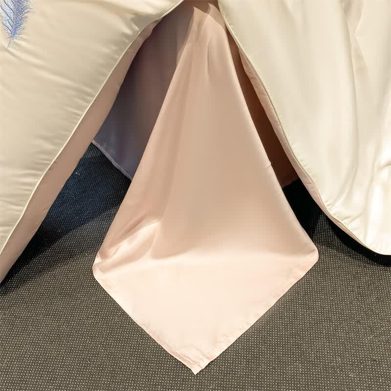 Ausdream Ice Silk Embroidered 4-Piece Summer Quilt Set