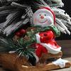 LED Beleuchtete Keramik Weihnachts Schneemann Santa Skulptur auf Schlitten Leuchtendes Nachtlicht Für Familie Festlich Weihnachtsgeschenk