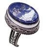 Lapis Lazuli Natural Gemstone Antique Silver Plated Ring US Size-7.25 A 470