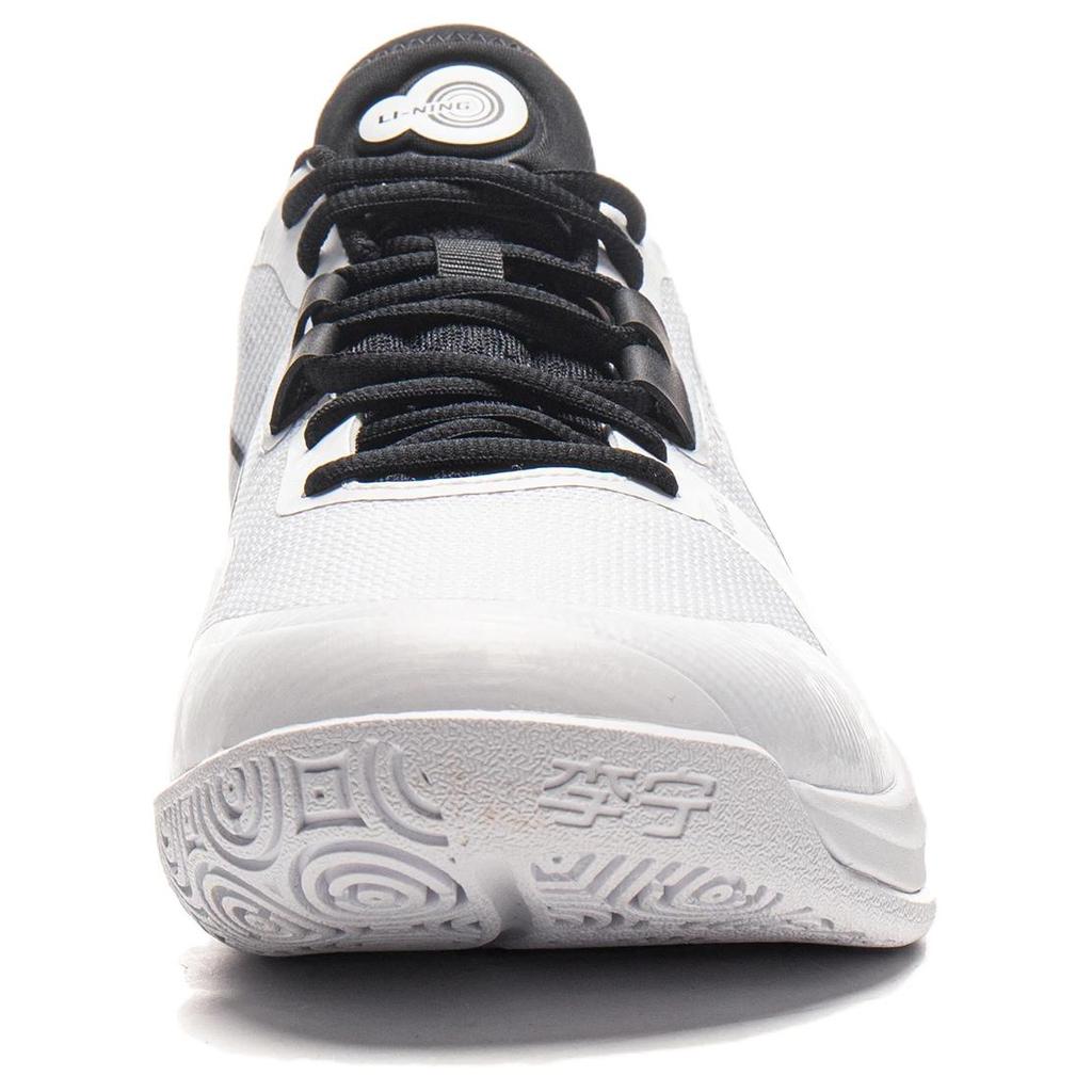 Li Ning Abrasion Resistant, Breathable, Lightweight Low Top Training Shoes Unisex Black White AYTV013-2