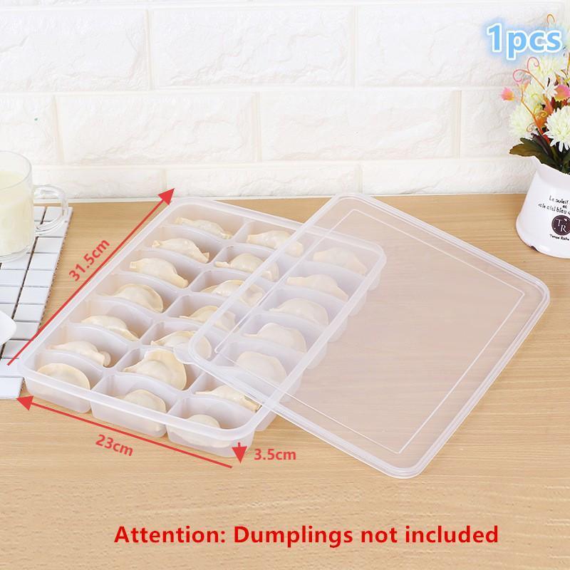 15/21 Grid Kitchen Storage Box Refrigerator Organizer Transparent Reusable Food Containers Tray For Dumpling Wonton