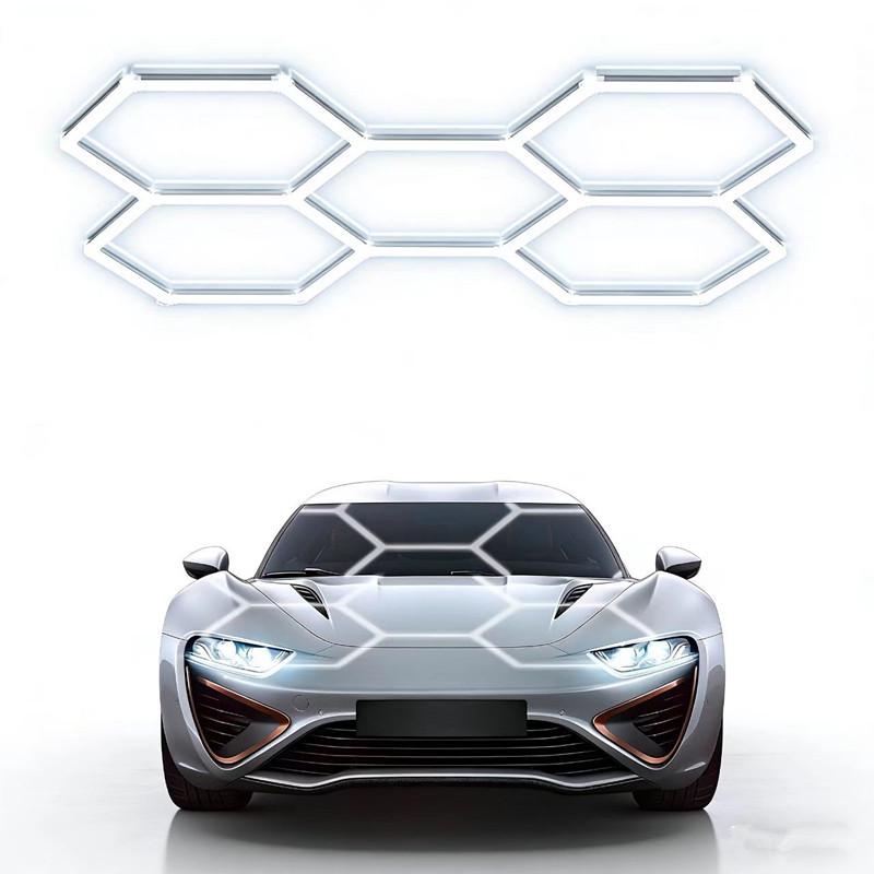 RGB Hexagonal Seven-Color Honeycomb Light for Garages, Gyms, Car Washes, E-sports Rooms, and More