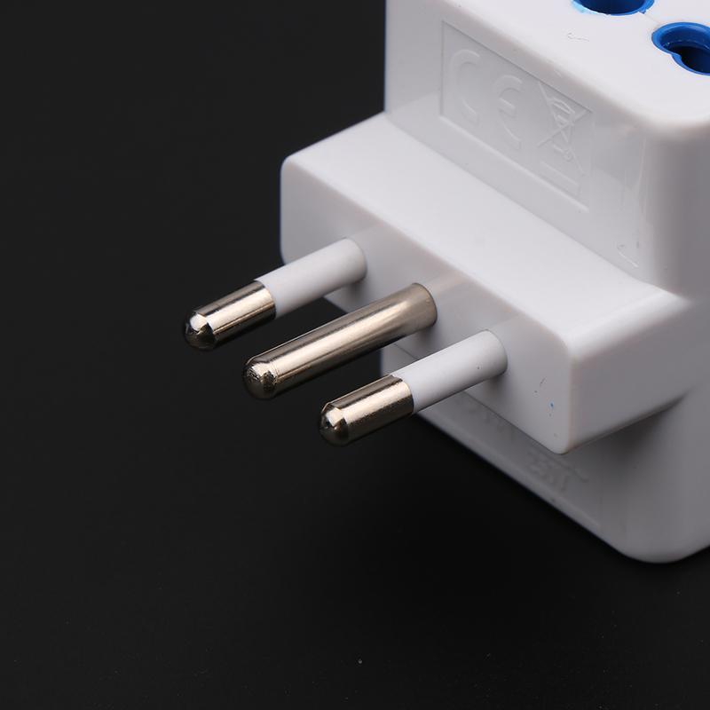 1 Piece 3 Ways Socket Italy Travel Plug Adapter Multi Port Outlet Italian Standard 10A 250V Home Appliances