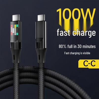 120W Dual Type-C Fast Charging Cable Compatible with Huawei, Apple, Samsung, and Honor Phones