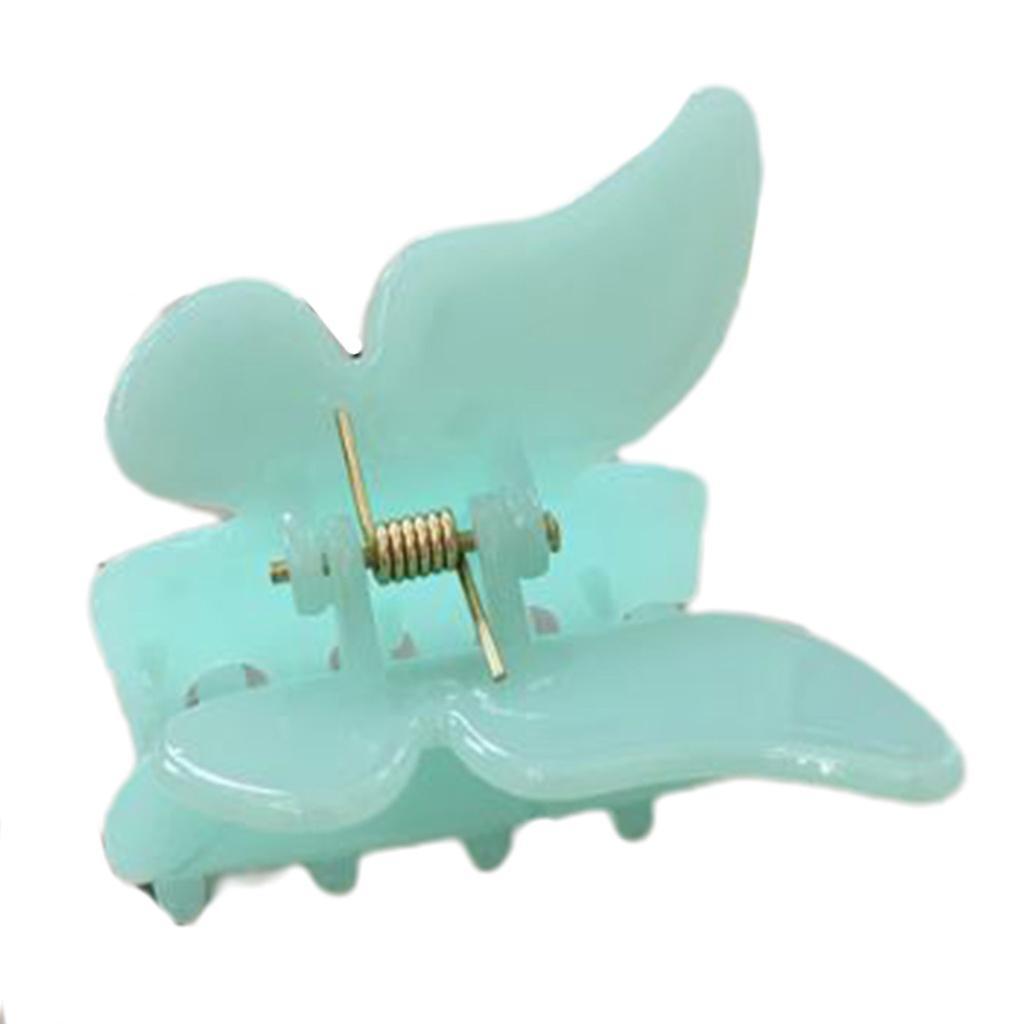 Women Sweet for Butterfly Hair Claw French Style Vintage Acrylic Jaw Clip Jelly Candy Color Hairgrips Ponytail Barrettes Green