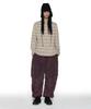 PARTIMENTO WOMEN Striped Long Sleeve Polo Tee_Dusty Beige