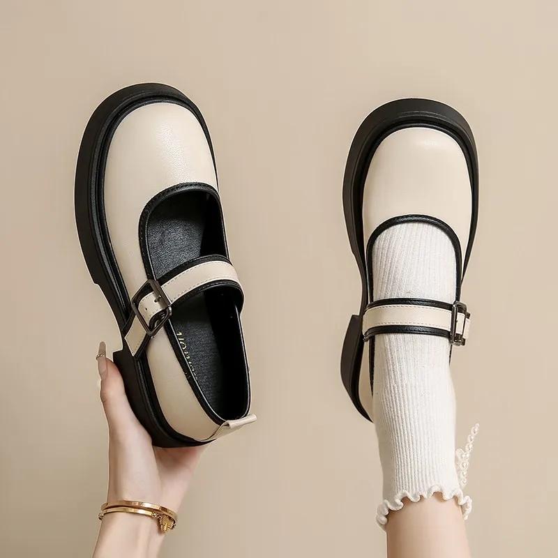 

Женские туфли Мэри Джейн на толстой платформе в стиле Лолита JK, туфли-лодочки для вечеринок 2024 года, новые модные туфли на тонкой подошве Oxford, одинарные туфли Zapatos De Mujer 37 чёрный