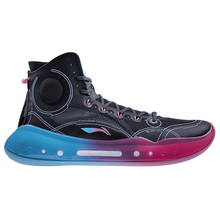 Li Ning YuShuai 14 Boom Basketball Shoes Men's High Top Black/Azalea Pink ABAQ033-23