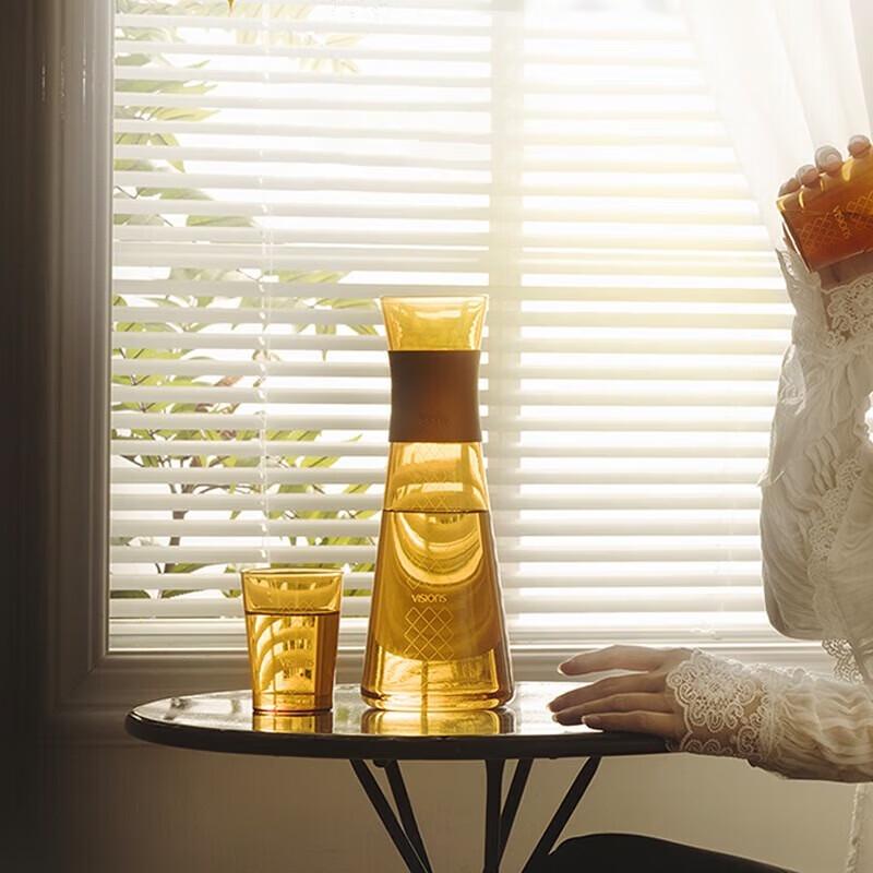 Corning VISIONS Gilded Hourglass Glass Tea and Water Set