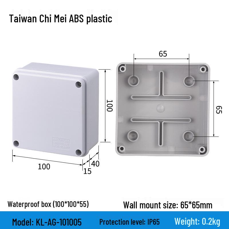 Outdoor Waterproof ABS Power Supply & Monitoring Socket Box with Wiring Terminal & Button