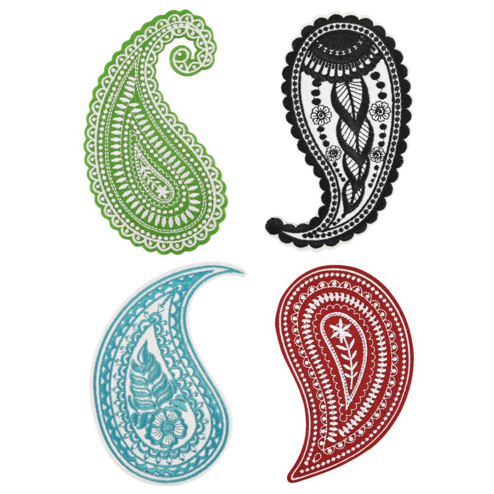 Henna Tattoo Cloth Sticker: Hollow Embroidery Paisley Patch Clothing Accessory