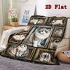 Cats Frames 2D Flat Pattern Flannel Blanket, High quality All Seasons, Home Decor, Warmth and Comfort, Perfect for Christmas Gifts.