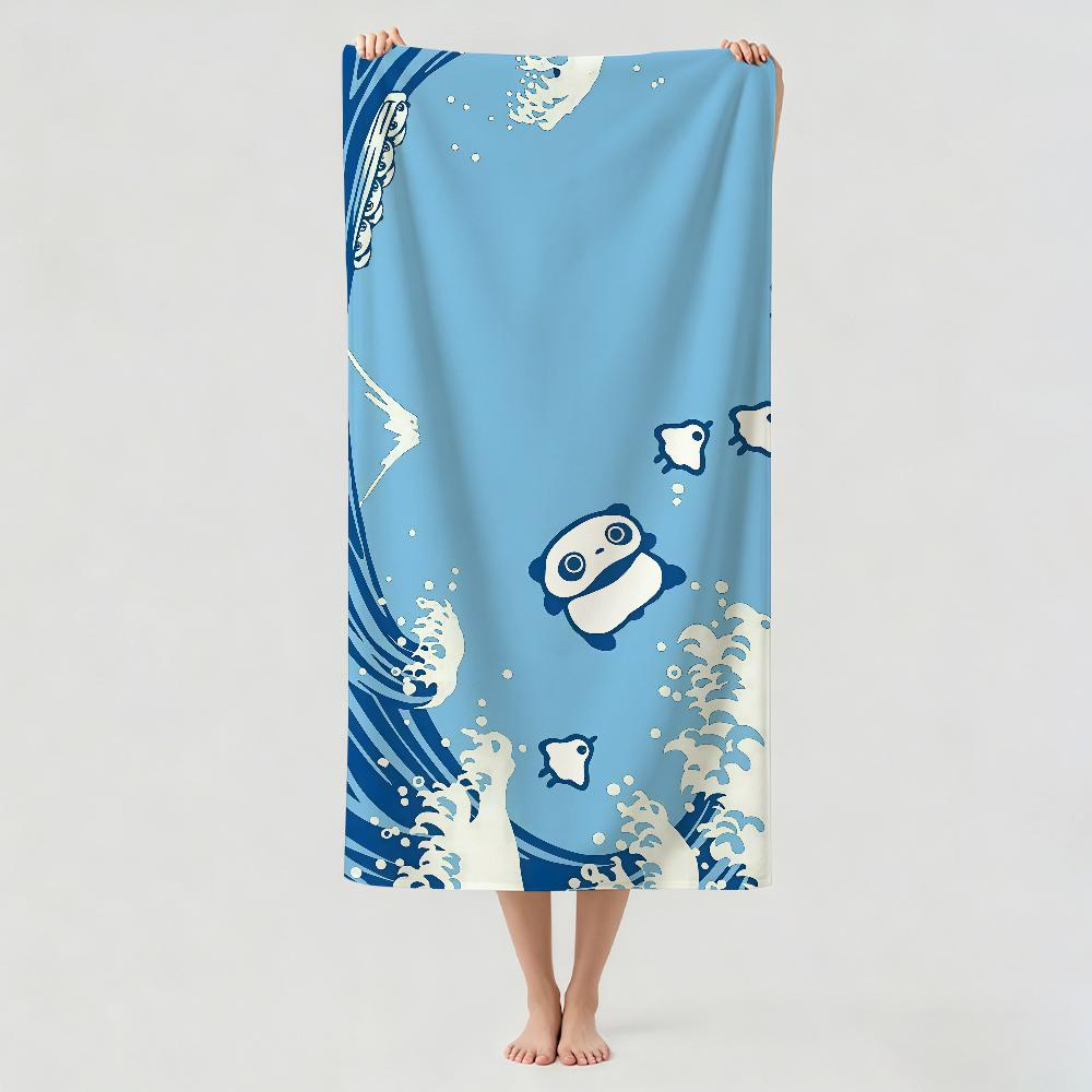 Cartoon cute T-TarepandaS Towel Drying Bath Towel Applicable To Light Swimming Camping Yoga Beach Out
