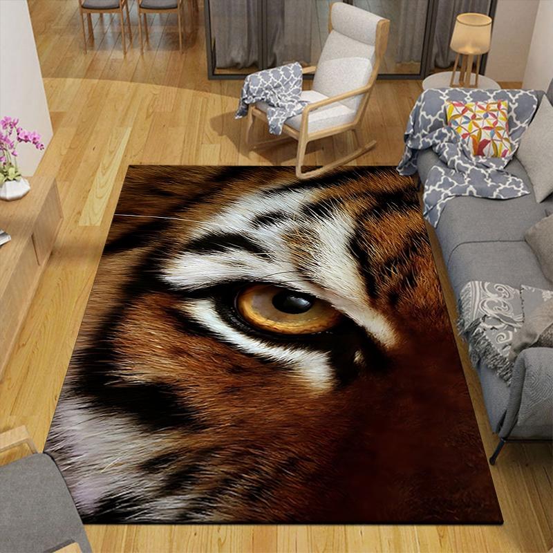 1Pc Tiger'S Gaze Closeup Rug, Office Carpet Indoor Outdoor Doormat, Non-Slip, Comfortable, Living, Christmas Halloween,  Xmas Gift G1129
