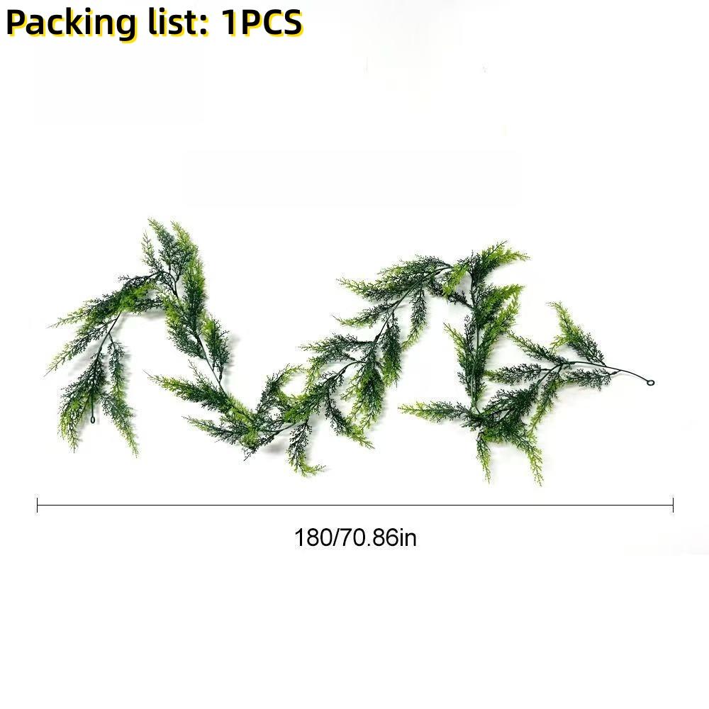New Artificial Pine Cypress Garland 6FT Lifelike Rattan Vine Greenery Faux Plants for Christmas Indoor Outdoor Decor