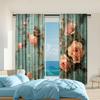 2 Pcs   Versatile Polyester Transparent Curtains for Home Decoration Rose Board for Use In Bedrooms and Living Rooms