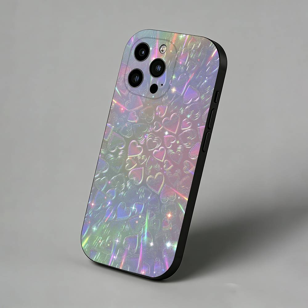 

Holographic Bubble Y2K Style Slim Back Phone Case for iPhone 17 Air 16 Pro Max 16e 15 Plus 14 13 Mini 12 11 Protective Cover iPhone16