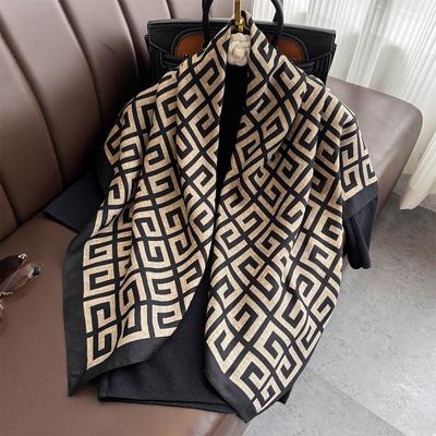 Spring and Summer Fashion Geometric Series Big Square Scarf  Versatile Exterior Shawl  Scarf Printed Headscarf  Thin Style