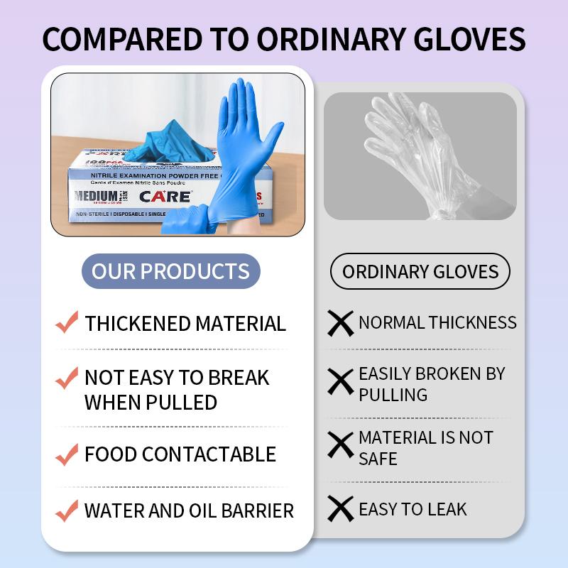 Disposable Nitrile Gloves Wholesale Food Contact Thick Durable Suitable Strong Elasticity Gloves for Kitchen Garden Tattoo Beaut