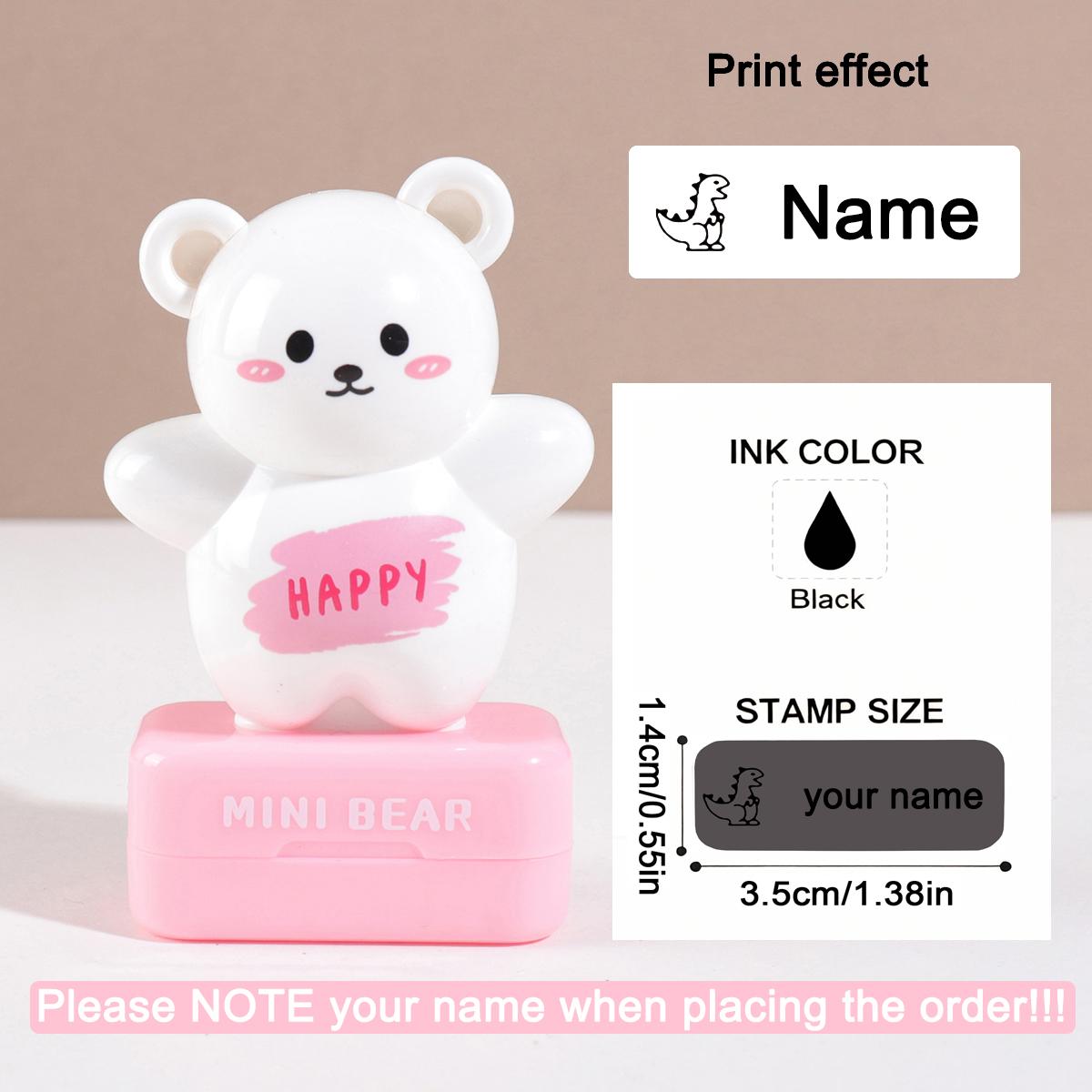 

Little Bear Custom Kids Name Stamp Signature Customized Text Seal Kindergarten Clothing Label Cute Personalized Name Stamp