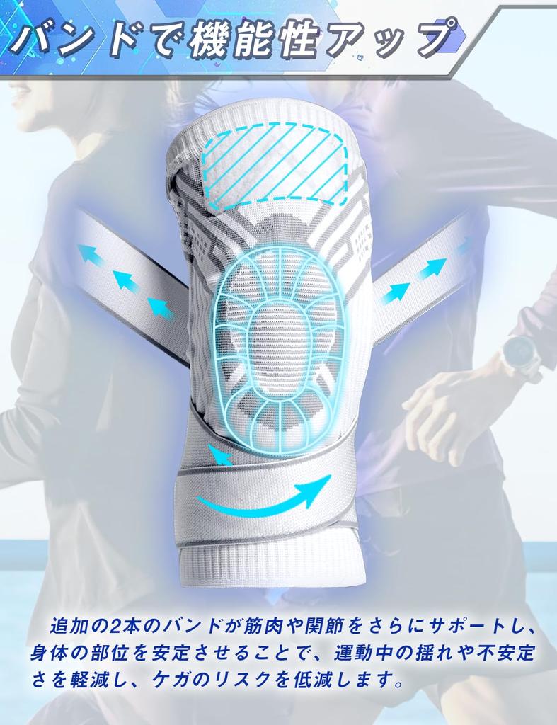 [TOUKAWA] Knee Support Knee Pad 3D Silicone Elastic Band Double Fixation Ergonomic Knee-Specific Sweat Absorbing Sports Knee Meniscus Joint Basketball
