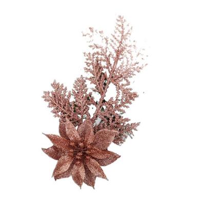 Hanging Pine Leaves Christmas Flowers DIY Durable Glitter Artificial Flower Handcraft Xmas Decorative Flowers Party Supplies
