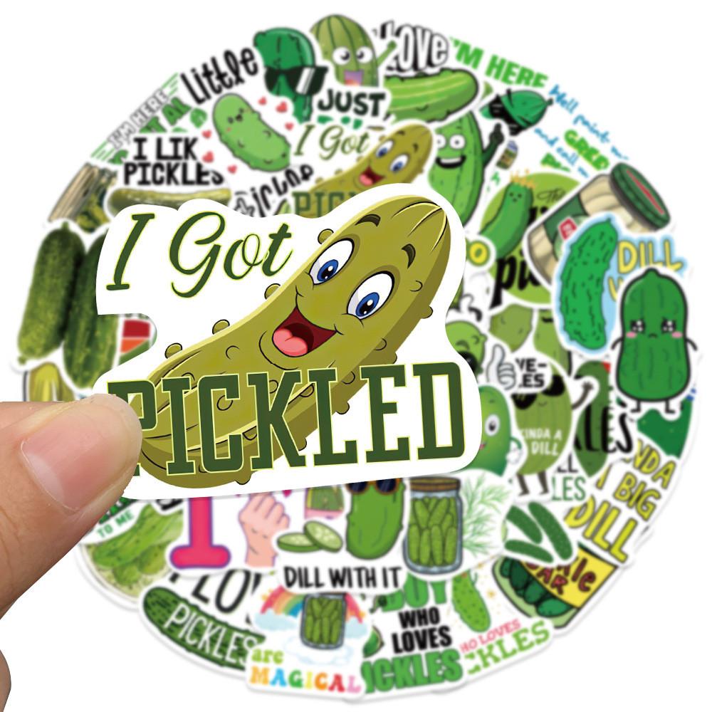 50PCS Cartoon Pickle Stickers - Waterproof Decor for Luggage, Notebook & Guitar AnimeWorlds Store