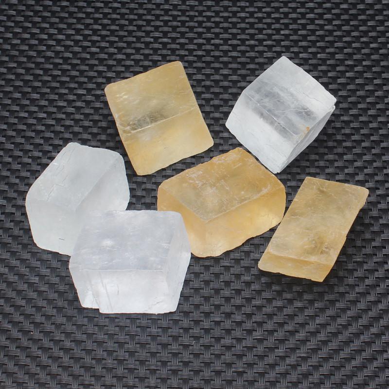 Stunning Yellow White Optic Calcite Cubes Natural Crystal Stones For Home Decor