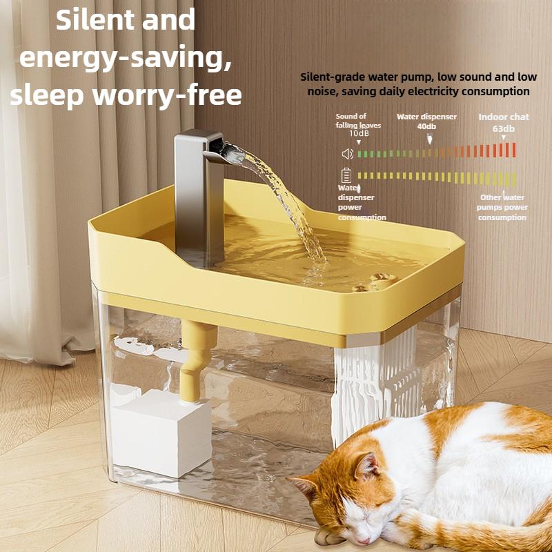 Pet Automatic Feeder Waterer Set Indoor Pet Drinking Bowl Anti-Slip Pet Water Dispenser Filter Silent Large Capacity Cycle Water