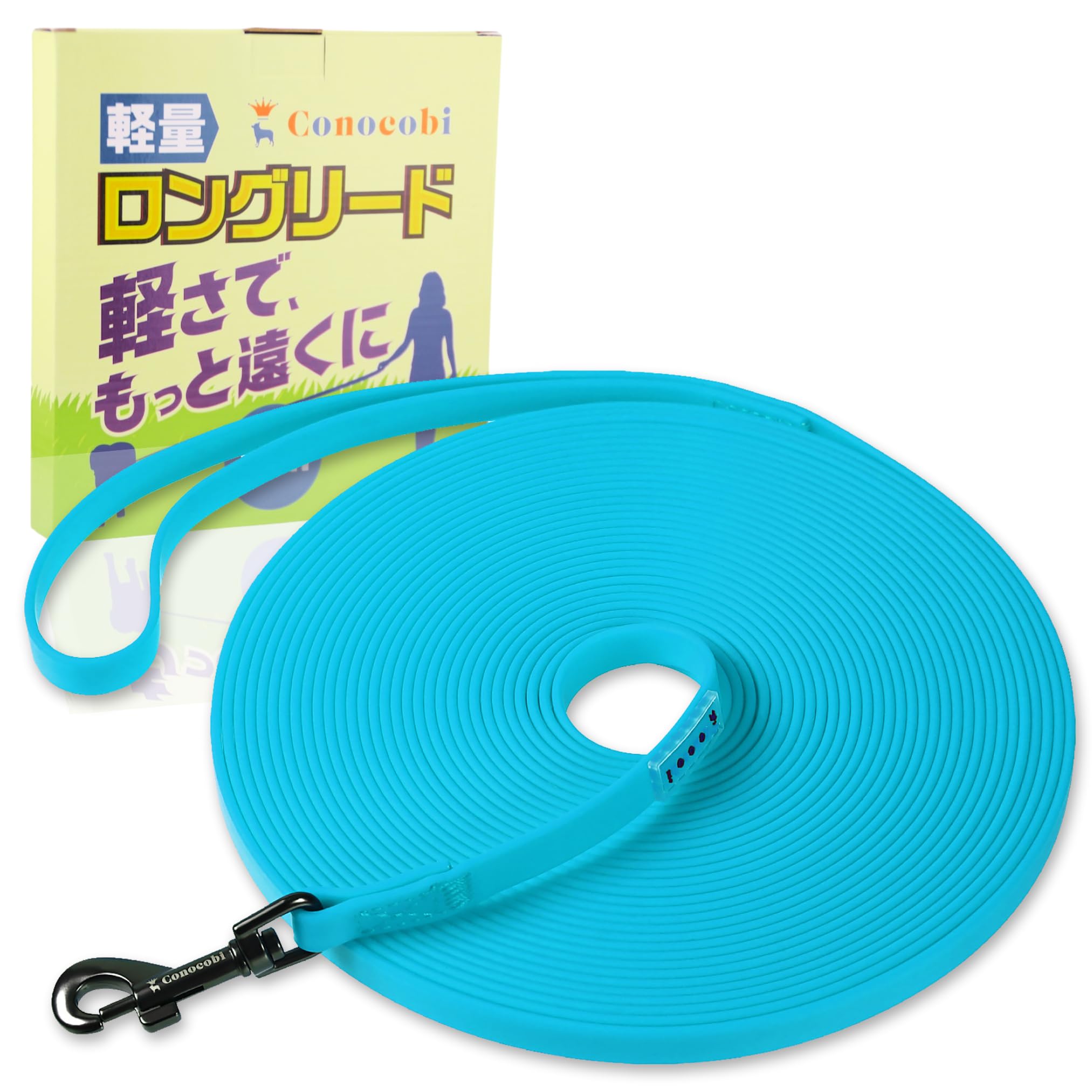 

Conocobi Легкий длинный поводок 10 м Синий длинный поводок для маленьких и собак Прочный и одобренный тренерами водостойкий среднего размера синий