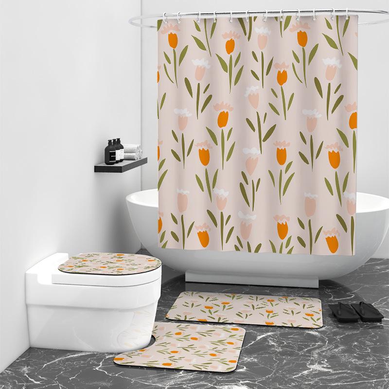 

Тюльпан Креативная цифровая печать занавеска для душа ванная комната душ водонепроницаемый блокировка W90cm*L180cm